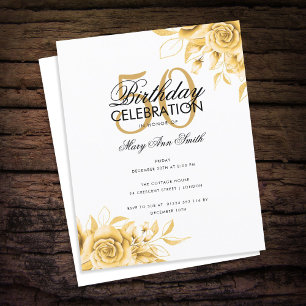 Budget Floral Birthday Party Elegant Gold