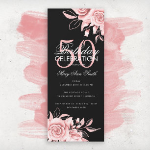 Budget Floral Birthday Party Rose Gold Black