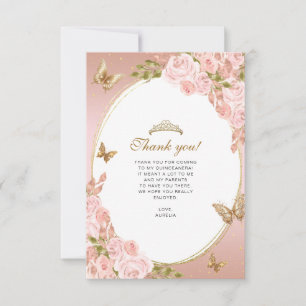 BUDGET Floral Blush Butterfly Quinceanera Photo Card
