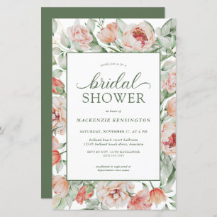 BUDGET Floral Blush Sage Green Bridal Shower
