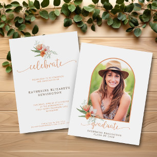Budget Floral Boho Arch Graduation Invite