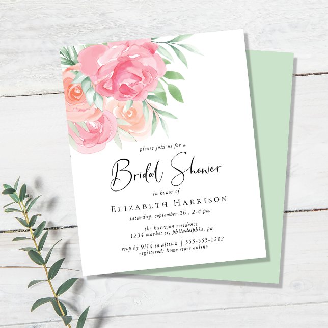 Budget Floral Bridal Shower Invitation (Creator Uploaded)
