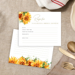 Budget floral bridal shower recipe card