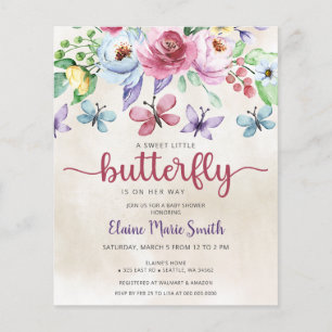 Budget Floral Butterfly Garden Baby Shower 