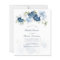 Budget Floral Dusty Blue Bridal Shower Invitation
