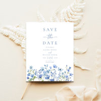 Budget Floral Dusty Blue Wedding Save The Date