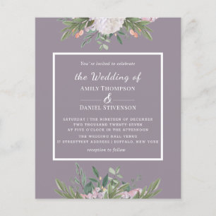 Budget Floral Dusty Lavander Wedding Flyer