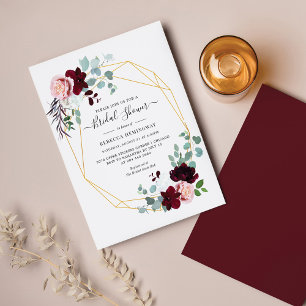 Budget Floral Eucalyptus Bridal Shower Invitation
