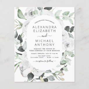 Budget Floral Eucalyptus Greenery Wedding Flyer