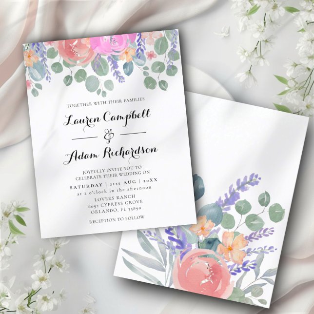 Budget Floral & Eucalyptus Watercolor Wedding (Creator Uploaded)