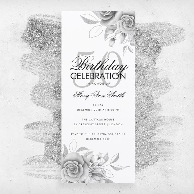 Budget Floral Glam Birthday Party Silver  (Creator Uploaded)