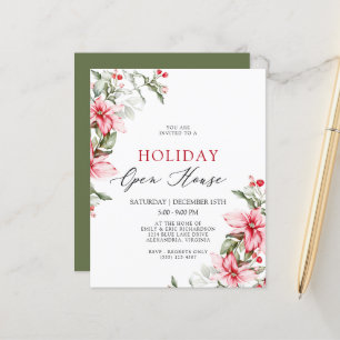 Budget Floral   Holiday House Party Flyer