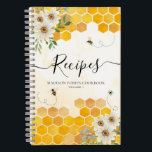 Budget Floral Honeycomb Bumble Honey Bee Recipe Notebook<br><div class="desc">Modern Floral Honeycomb Bumble Honey Bee Yellow Recipe Cookbook Notebook</div>