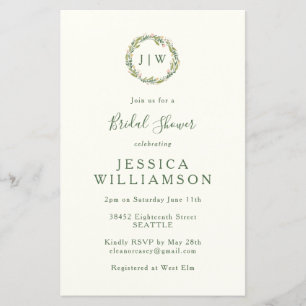 Budget Floral Monogram Greenery Bridal Shower 