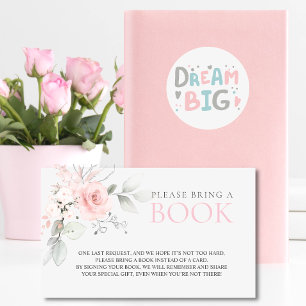 Budget Floral Pink BRING A BOOK Instead of a Card 