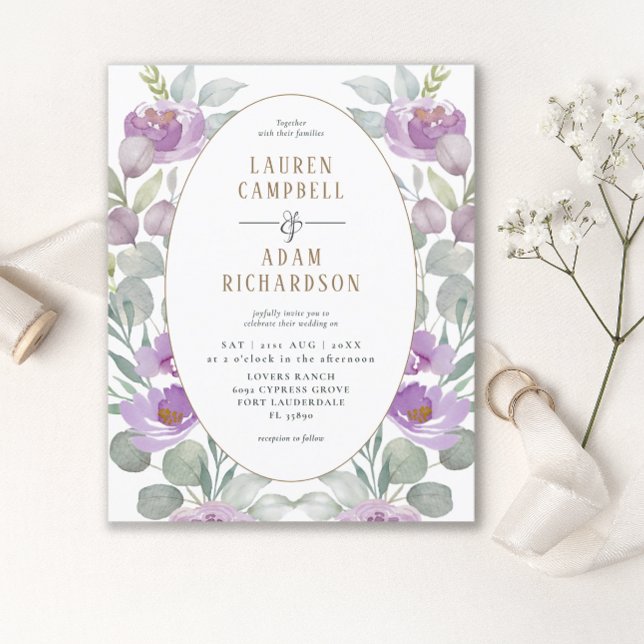 Budget Floral Pink Watercolor Wedding Invitation (Creator Uploaded)