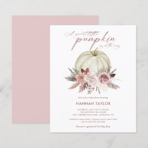 Budget Floral Pumpkin Girl Baby Shower Invitation