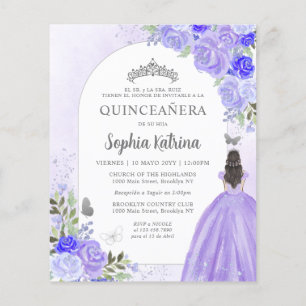 Budget Floral Purple BILINGUAL Spanish Quinceanera