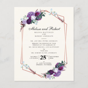 Budget Floral Purple Bloom Geometric Wedding