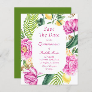 Budget Floral Quinceañera Save The Dates