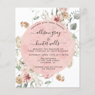 Budget Floral Wedding Invitation   Annabeth Flyer