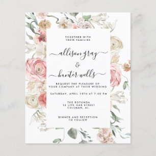 Budget Floral Wedding Invitation   Annabeth Flyer