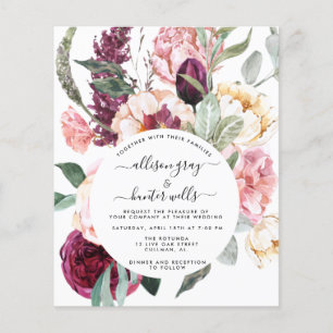 Budget Floral Wedding Invitation   Laural Flyer