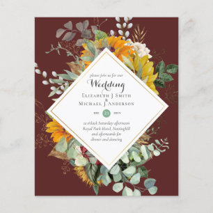 BUDGET Floral Wedding Invitations Purple Orange Flyer