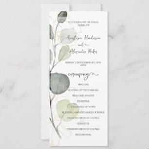 Budget Floral Wedding Program card.