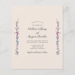 Budget Floral Wildflower Wedding Invitation