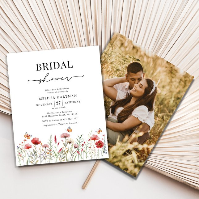 Budget Floral Wildflowers Bridal Shower Invitation (Creator Uploaded)