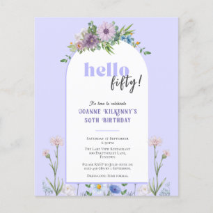 Budget Florals Lavender Birthday invitation Flyer