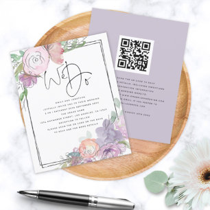 BUDGET Florals Scribbly We Do QR Wedding Invite