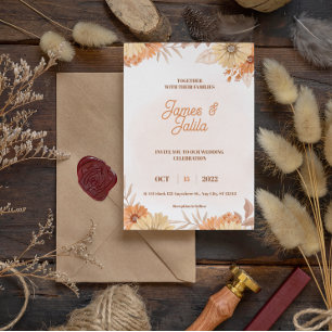 budget   flower wedding invitation flyer