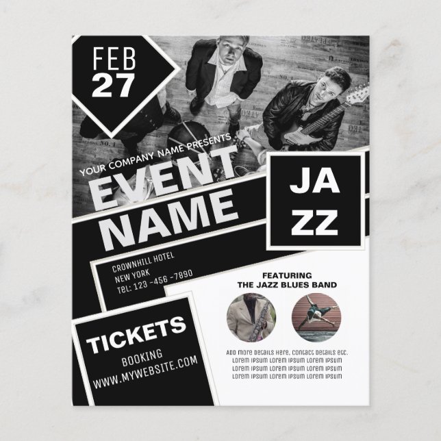 BUDGET Flyer FREE Design Help Entertainment Theme  (Front)