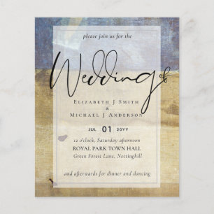 BUDGET Flyer Paper Navy Wedding Invite Urban