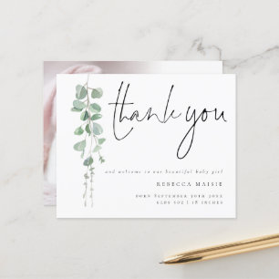 Budget Foliage Thanks Welcome Photo Birth Announce