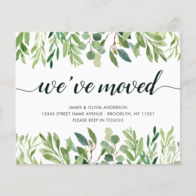Budget Foliage We've Moved New Address Moving Card (Front)