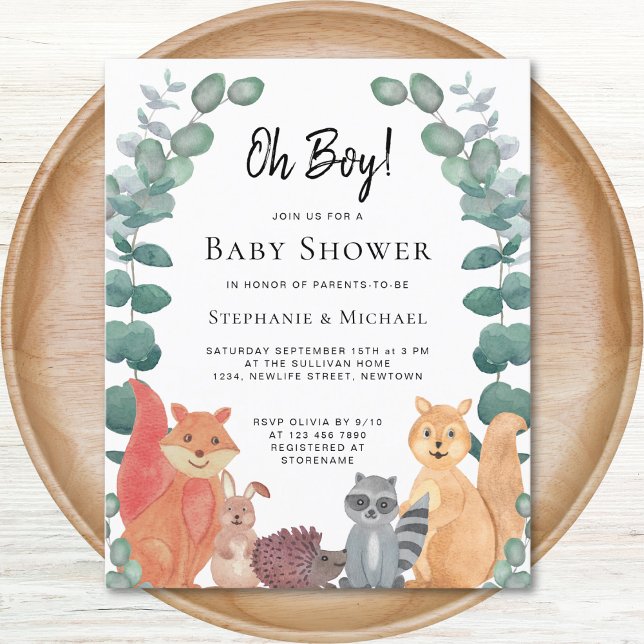 Budget Forest Friends Couples Baby Shower Invite (Creator Uploaded)