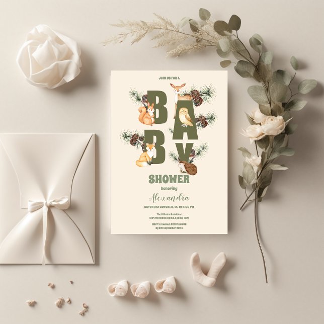 Budget Forest Friends & Woodland Baby Shower Flyer (Creator Uploaded)