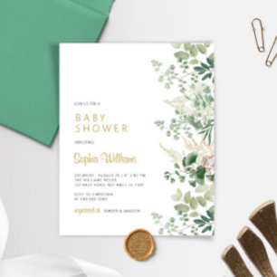 Budget Forest Greenery Baby Shower Invitation
