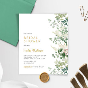 Budget Forest Greenery Bridal Shower Invitation