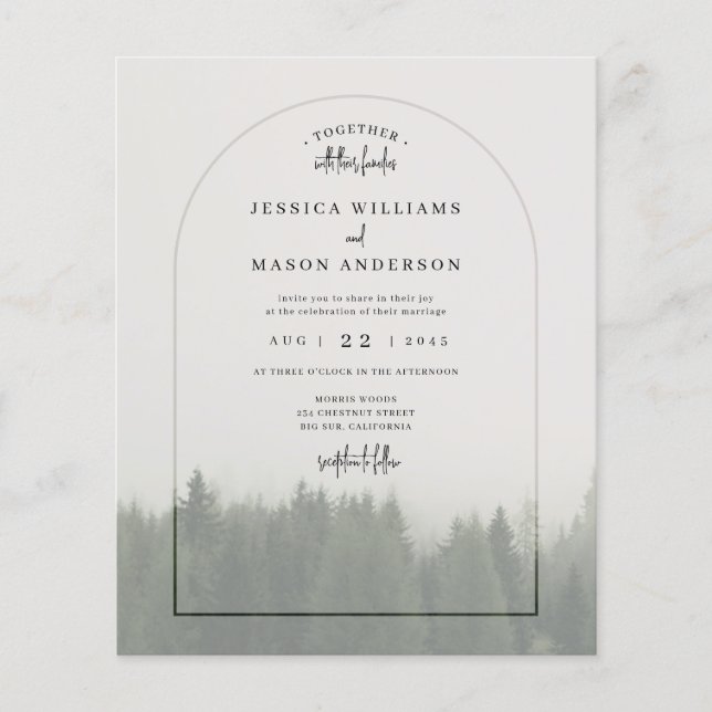 Budget Forest Mountain Wedding InvitationWoodland Flyer (Front)