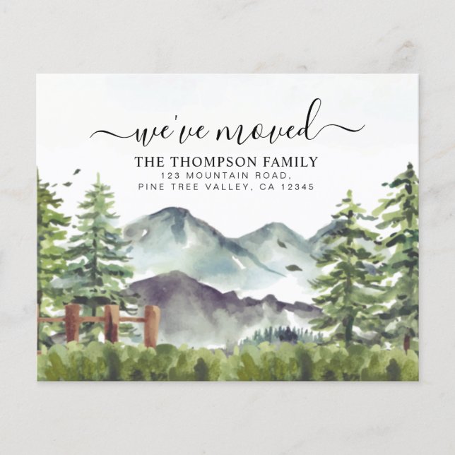 Budget Forest Mountain We've Moved New Home Moving (Front)