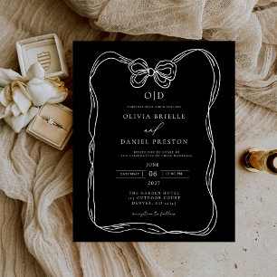Budget Formal Black & White Bow Invitation Flyer