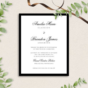 BUDGET Formal Classic Black & White Border Wedding