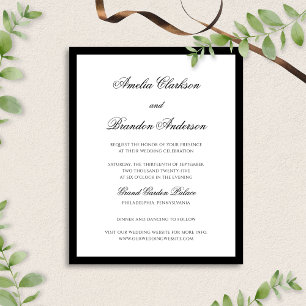 BUDGET Formal Elegant Black & White Script Wedding