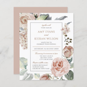 Budget Formal Elegant Floral Dusty Pink Wedding