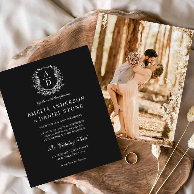 Budget Formal Floral Crest Monogram Wedding  Flyer (Creator Uploaded)