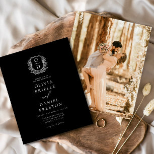 Budget Formal Floral Crest Monogram Wedding Flyer